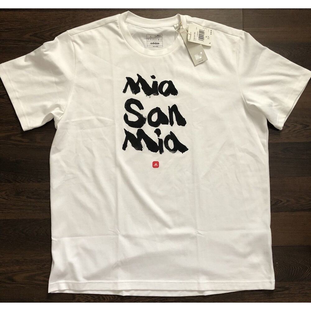 Men's adidas White Bayern Munich Chinese Calligraphy T-ShirtSZ Lage Loose Fit